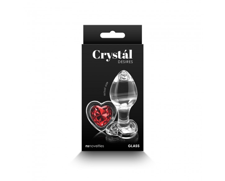 Скляна анальна пробка NS Novelties Crystal - Desires - Red Heart - Medium