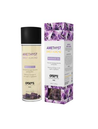 Масажна олія EXSENS Amethyst Sweet Almond (розслаблювальна, з аметистом) 100мл, натуральна