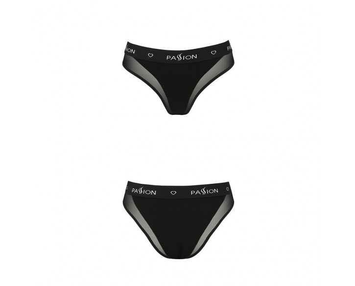 Трусики з прозорою вставкою Passion PS002 PANTIES black, size XL