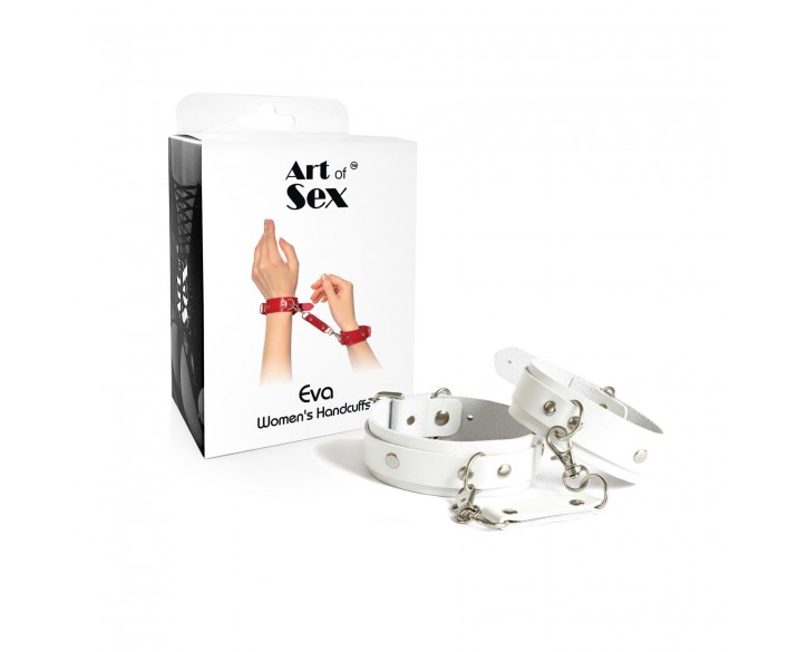 Наручники із натуральної шкіри Art of Sex - Eva, колір білий