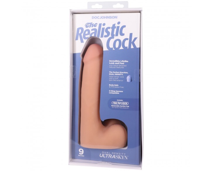 Фалоімітатор Doc Johnson The Realistic Cock ULTRASKYN - 9 Inch with Balls Vanilla