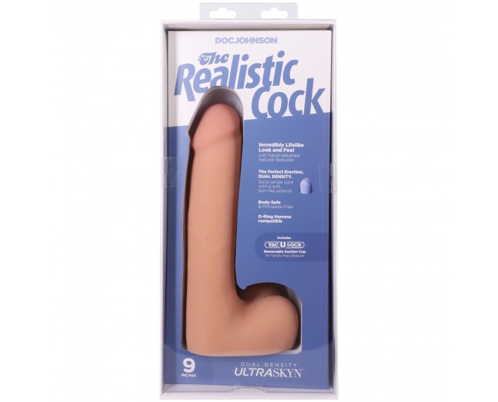 Фалоімітатор Doc Johnson The Realistic Cock ULTRASKYN - 9 Inch with Balls Vanilla