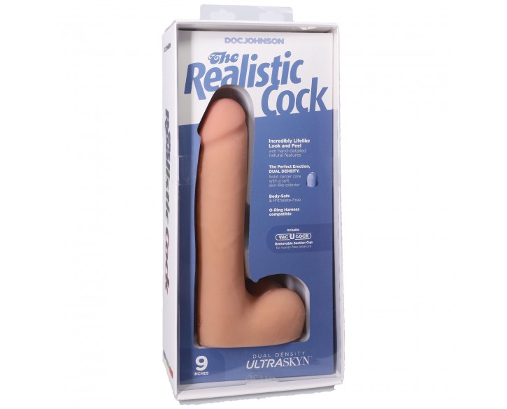 Фалоімітатор Doc Johnson The Realistic Cock ULTRASKYN - 9 Inch with Balls Vanilla
