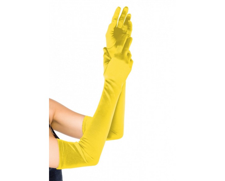 Довгі рукавички Leg Avenue Extra Long Satin Gloves yellow