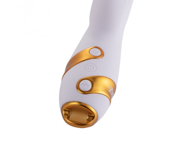 Вібратор-кролик з флогером LOCKINK SEVANDA Whip Vibrating Massage Wand - White & Golden