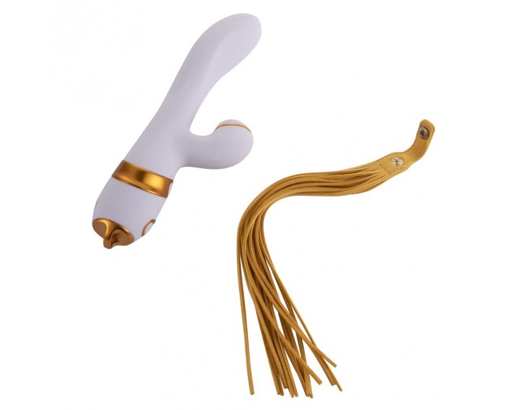 Вібратор-кролик з флогером LOCKINK SEVANDA Whip Vibrating Massage Wand - White & Golden