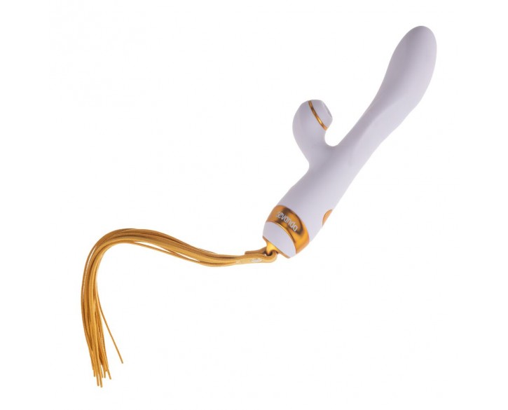 Вібратор-кролик з флогером LOCKINK SEVANDA Whip Vibrating Massage Wand - White & Golden