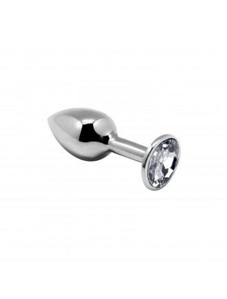 Металева анальна пробка з кристалом Alive Mini Metal Butt Plug White S