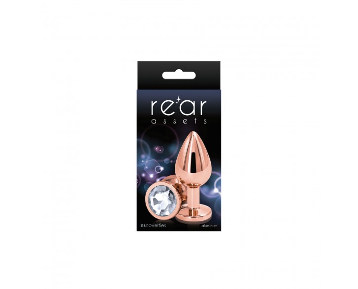 Анальна пробка NS Novelties Rear Assets - Rose Gold - Medium - Clear