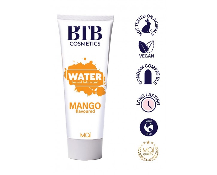 Змазка на водній основі BTB FLAVORED MANGO з ароматом манго (100 мл)