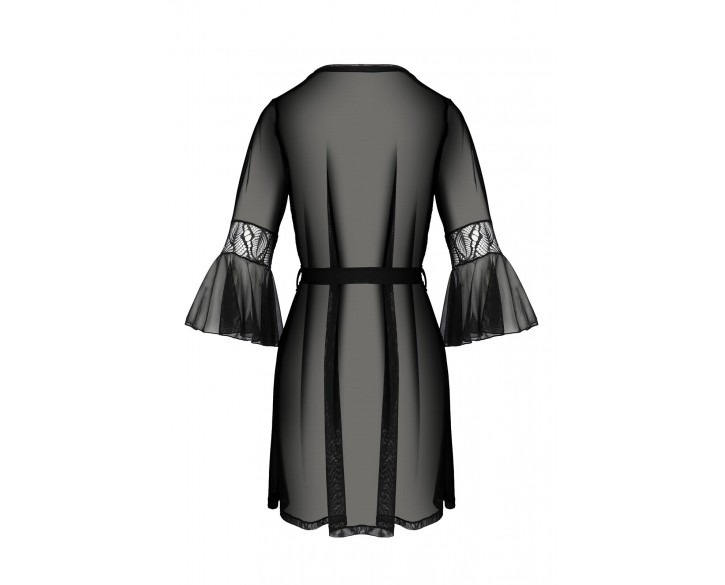 Пеньюар Passion LEAFA PEIGNOIR black XXL/XXXL - ECO Passion