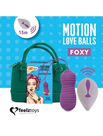 Вагінальні кульки з перлинним масажем FeelzToys Motion Love Balls Foxy з пультом ДК, 7 режимів