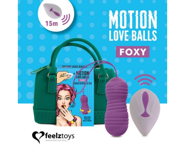 Вагінальні кульки з перлинним масажем FeelzToys Motion Love Balls Foxy з пультом ДК, 7 режимів