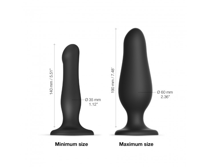 Надувний фалоімітатор Strap-On-Me INFLATABLE DILDO PLUG - NOIR, кулька всередині, діаметр до 6 см