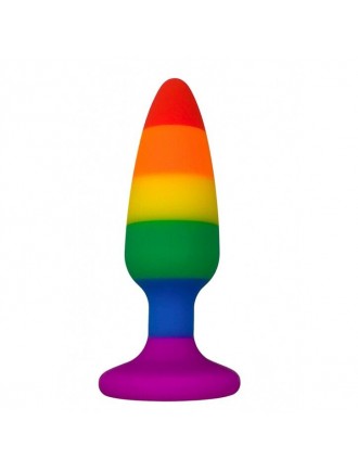 Силіконова анальна пробка Wooomy Hiperloo Silicone Rainbow Plug L, діаметр 3,9 см, довжина 13,1 см