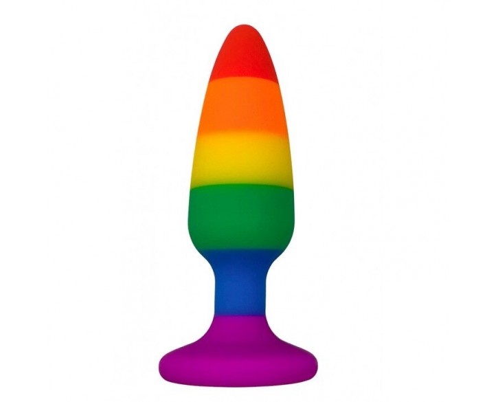 Силіконова анальна пробка Wooomy Hiperloo Silicone Rainbow Plug L, діаметр 3,9 см, довжина 13,1 см