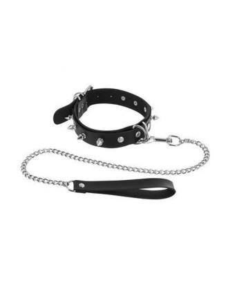 Нашийник з повідцем Fetish Tentation Spikes and Leash