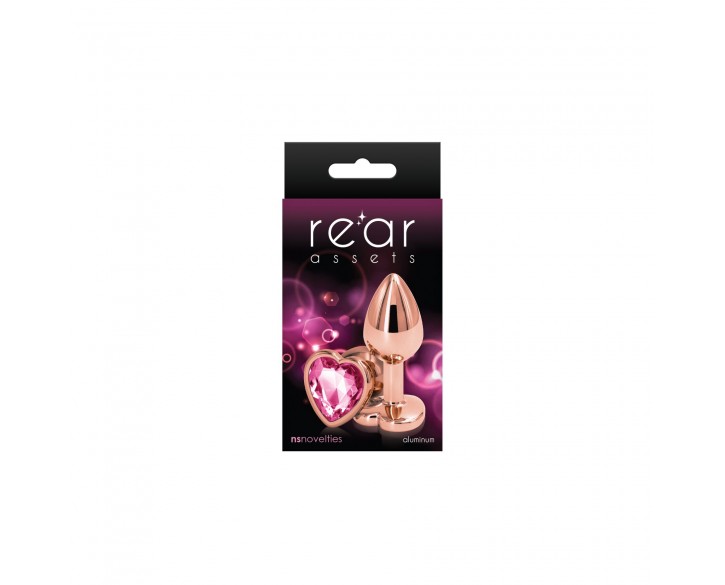 Анальна пробка NS Novelties Rear Assets - Rose Gold Heart - Small - Pink