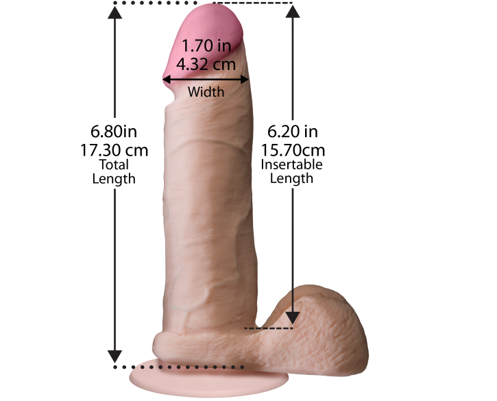 Фалоімітатор Doc Johnson The Realistic Cock 6 inch White – ULTRASKYN, Vack-U-Lock, діаметр 4,3 см