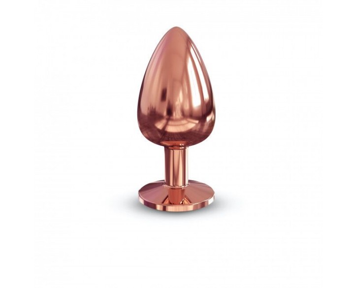 Металева анальна пробка із прикрасою у вигляді кристалу Dorcel - Diamond Plug Rose Gold L