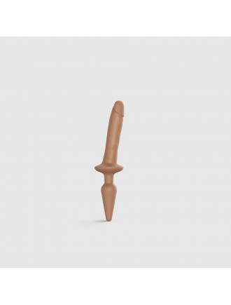 Анальна пробка з дилдо 2в1 Strap-On-Me SWITCH PLUG-IN REALISTIC DILDO Caramel S, діаметр 3,3/2,9 см