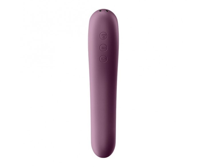 Вакуумний стимулятор з вібрацією Satisfyer Dual Kiss Wine Red