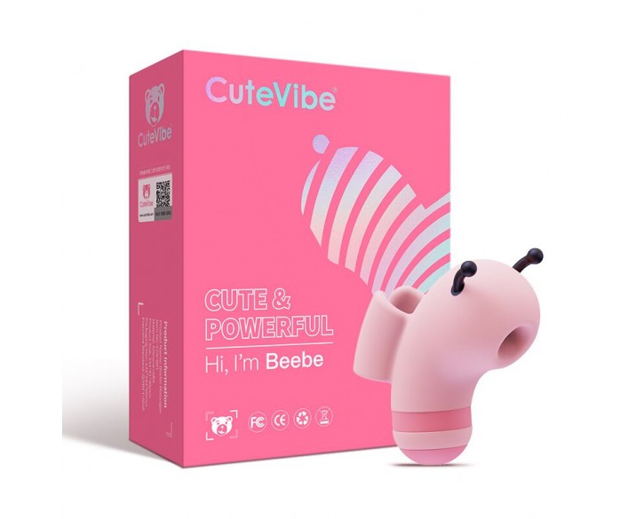 Вакуумний стимулятор із мікрострумами CuteVibe Beebe Pink, на палець