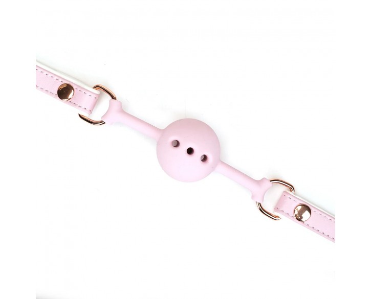 Кляп Liebe Seele White & Pink Fairy Goat Leather Ball Gag