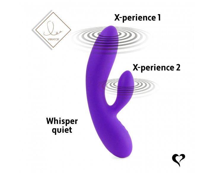 Гнучкий вібратор кролик з двома моторами FeelzToys Lea Rabbit Vibrator Medium Purple