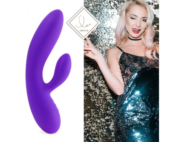 Гнучкий вібратор кролик з двома моторами FeelzToys Lea Rabbit Vibrator Medium Purple