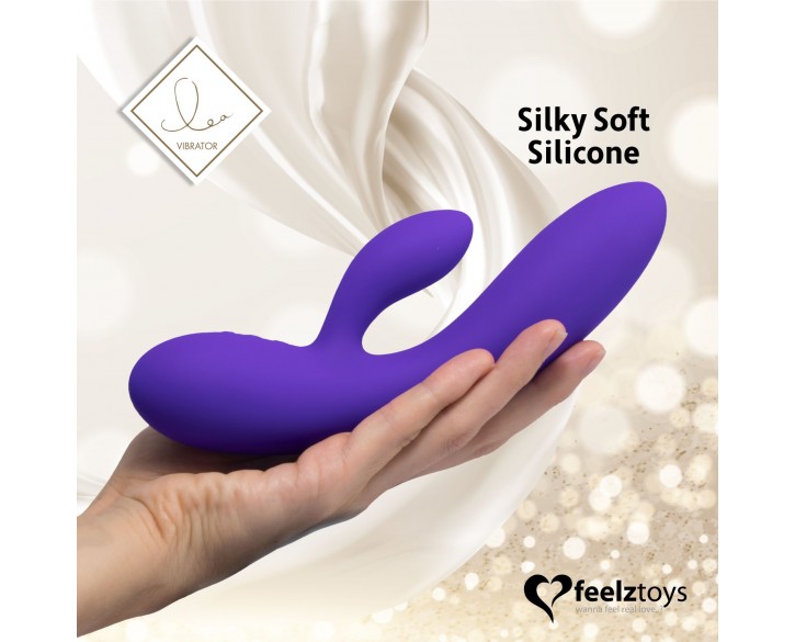 Гнучкий вібратор кролик з двома моторами FeelzToys Lea Rabbit Vibrator Medium Purple