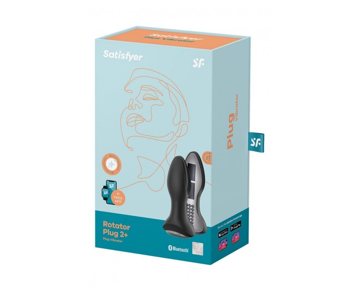 Анальна смарт вібропробка із перлинним масажем Satisfyer Rotator Plug 2+ Black