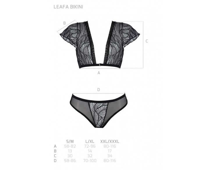 Комплект Passion LEAFA BIKINI black S/M - ECO Passion