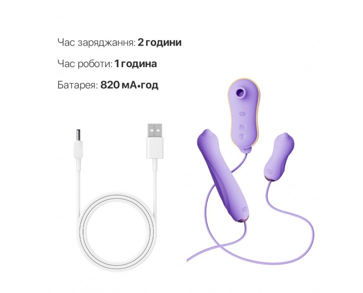 Набір 3в1 Zalo — UNICORN Set Violet, віброяйце, пульсатор, вакуумний стимулятор