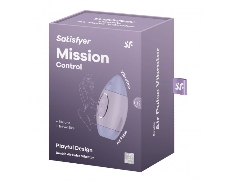 Вакуумний стимулятор з вібрацією Satisfyer Mission Control Violet, 2 незалежні мотори