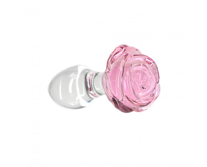 Скляна анальна пробка Pillow Talk Rosy Luxurious Glass Anal Plug, ⌀3,3 см, віброкуля в подарунок