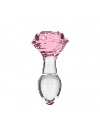 Скляна анальна пробка Pillow Talk Rosy Luxurious Glass Anal Plug, ⌀3,3 см, віброкуля в подарунок