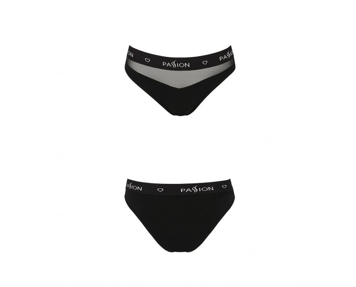 Трусики з прозорою вставкою Passion PS006 PANTIES black, size XL