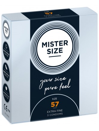 Презервативи Mister Size - pure feel - 57 (3 condoms), товщина 0,05 мм