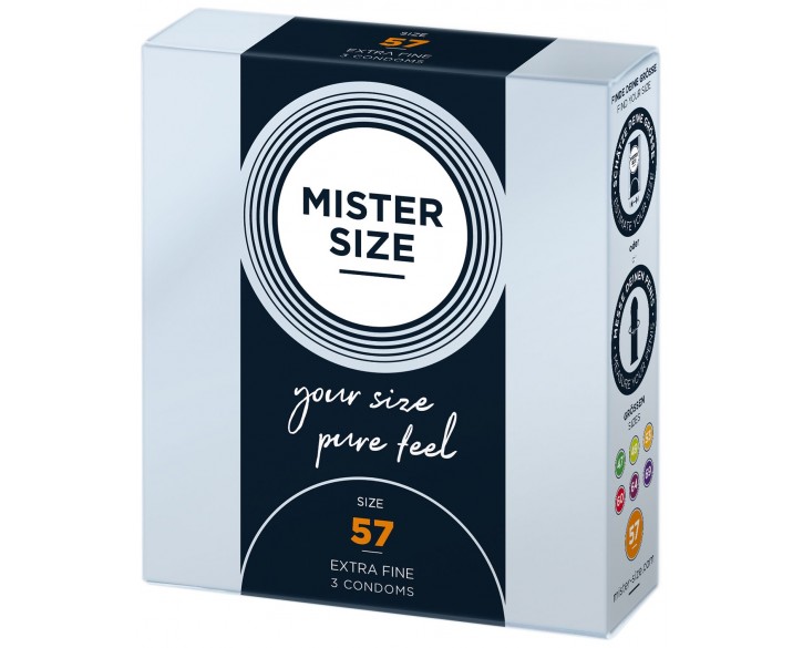 Презервативи Mister Size - pure feel - 57 (3 condoms), товщина 0,05 мм