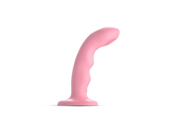 Насадка для страпону з подвійною точковою пульсацією Strap-On-Me TAPPING DILDO WAVE - CORAL PINK