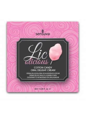 Пробник гелю для мінету Sensuva Lic-o-licious Cotton Candy (6 мл), оліїстий, без цукру