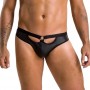 Чоловічі сліпи з вирізами Passion 041 Slip Joe XXL/XXXL Black, екошкіра, відкриті сідниці