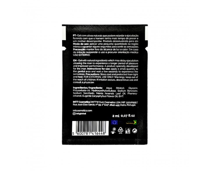 Пробник пролонгатора для чоловіків Intt Lasts (2 мл) з екстрактом гвоздики та м'яти