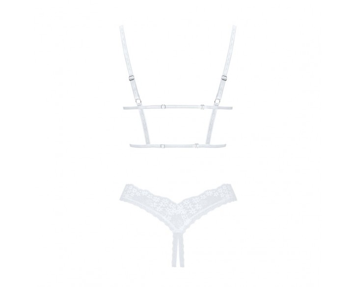 Еротичний комплект Obsessive Heavenlly 2-pcs cupless set M/L, відкриті груди, з доступом