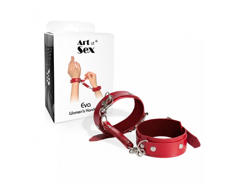 Наручники із екошкіри Art of Sex - Eva, колір червоний