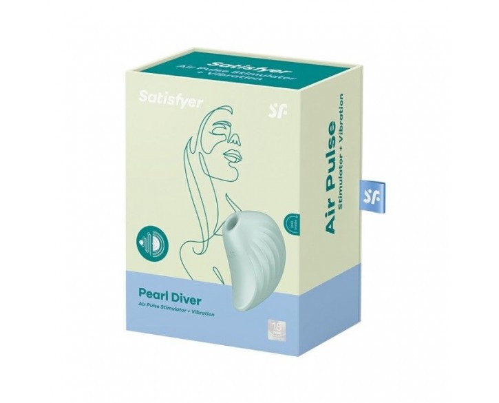 Вакуумний кліторальний стимулятор із вібрацією Satisfyer Pearl Diver Mint