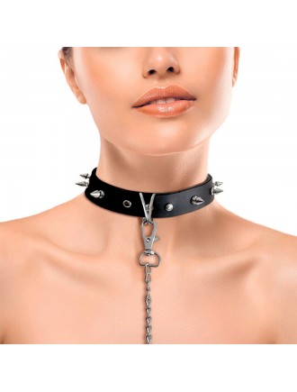 Нашийник з шипами та повідцем Art of Sex - Collar Spikes and Leash