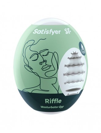 Самозмащувальний мастурбатор-яйце Satisfyer Masturbator Egg Riffle, одноразовий, не потребує змазки