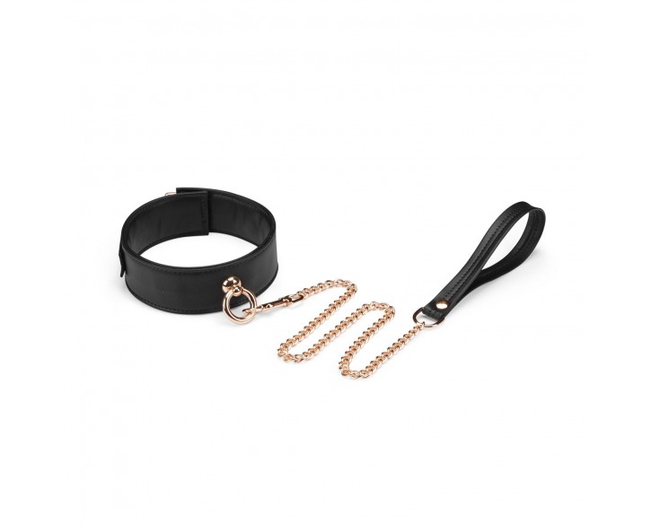 Нашийник з повідцем Liebe Seele Black Organosilicon Collar with Leash